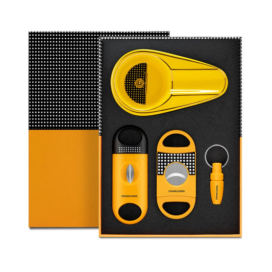 Premium Cigar Accessories Set of Cutters, Ashtray and Punch