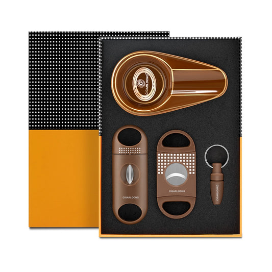 Premium Cigar Accessories Set of Cutters, Ashtray and Punch