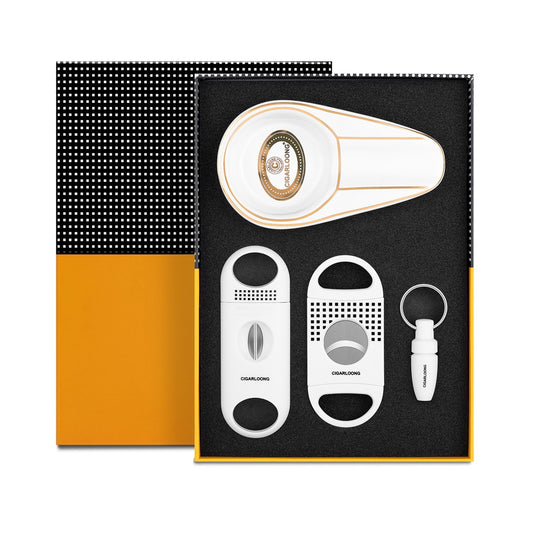 Premium Cigar Accessories Set of Cutters, Ashtray and Punch