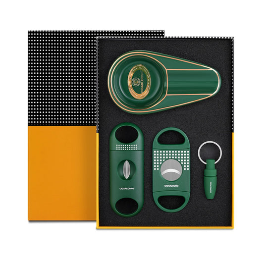 Premium Cigar Accessories Set of Cutters, Ashtray and Punch