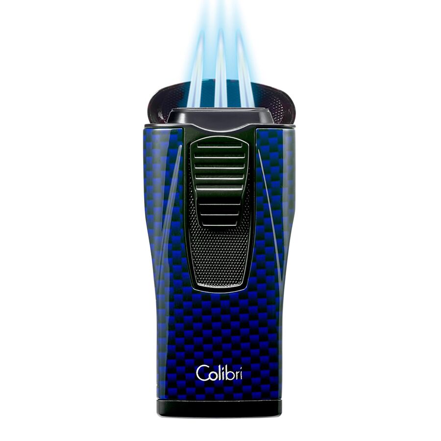 Colibri Monaco 3 Jet Flame Carbon Cigar Lighter Blue