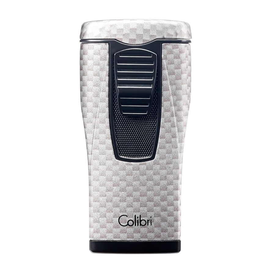 Colibri Monaco 3 Jet Flame Carbon Cigar Lighter Silver