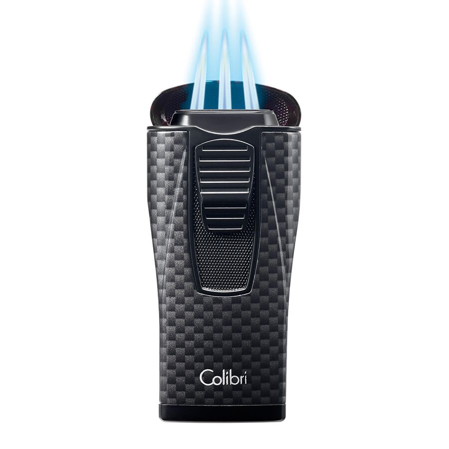 Colibri Monaco 3 Jet Flame Carbon Cigar Lighter Black