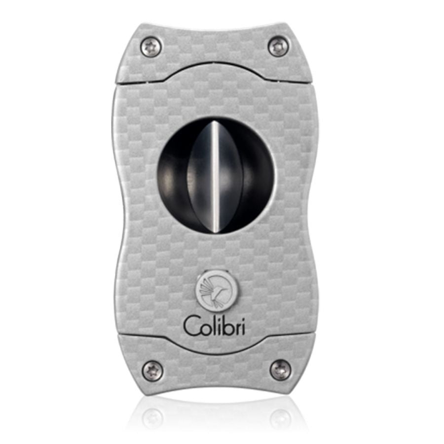 Colibri V Cigar Cutter V-Cut Silver Carbon