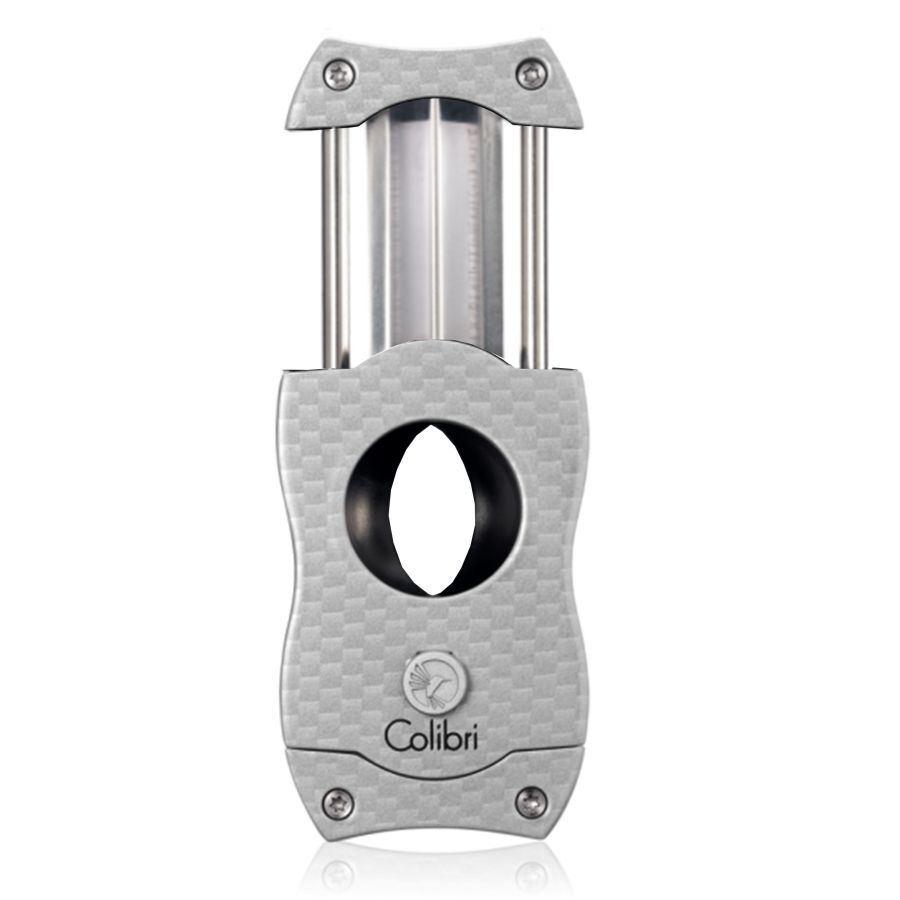 Colibri V Cigar Cutter V-Cut Silver Carbon