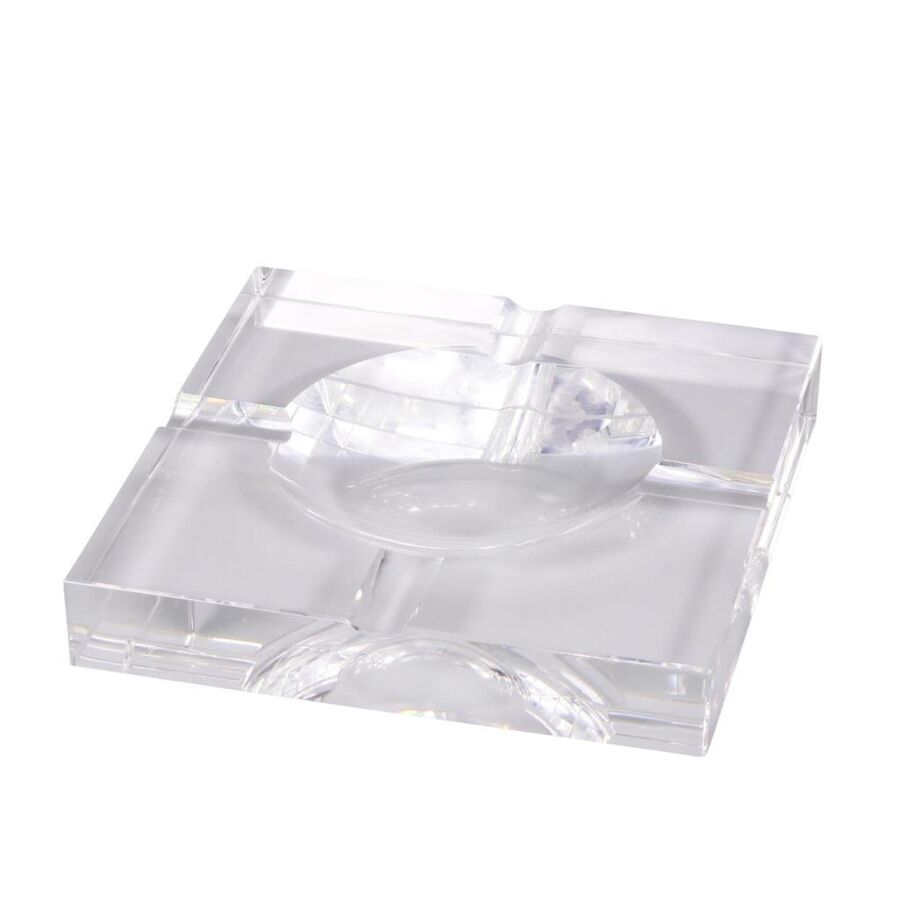 Passatore German Crystal Glass Cigar Ashtray Large Square Set of 4