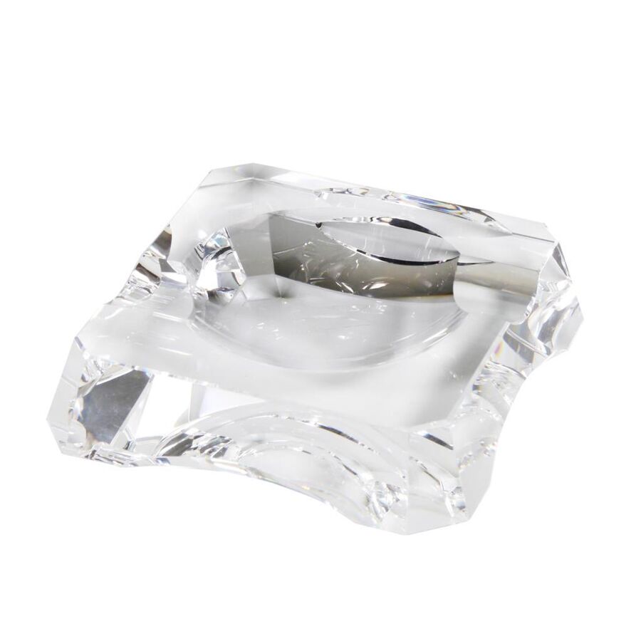 Passatore German Crystal Glass Cigar Ashtray SquareDekor 2-Piece