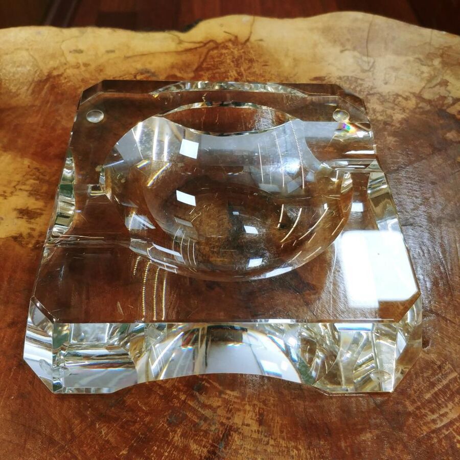 Passatore German Crystal Glass Cigar Ashtray SquareDekor 2-Piece