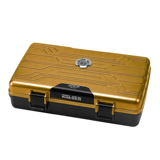 Jifeng Travel Type Cigar Box Humidor Gold (10Cigar)