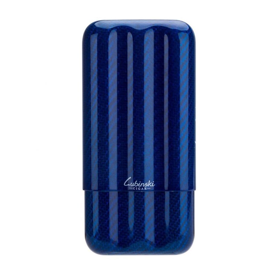 Lubinski New CarbonFiber Cigar Case Blue 3-Piece (60Ring)