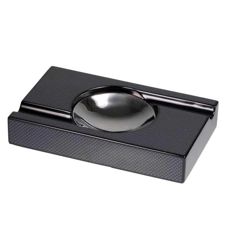 Passatore German Wooden Cigar Ashtray Carbon Pattern Set of 2