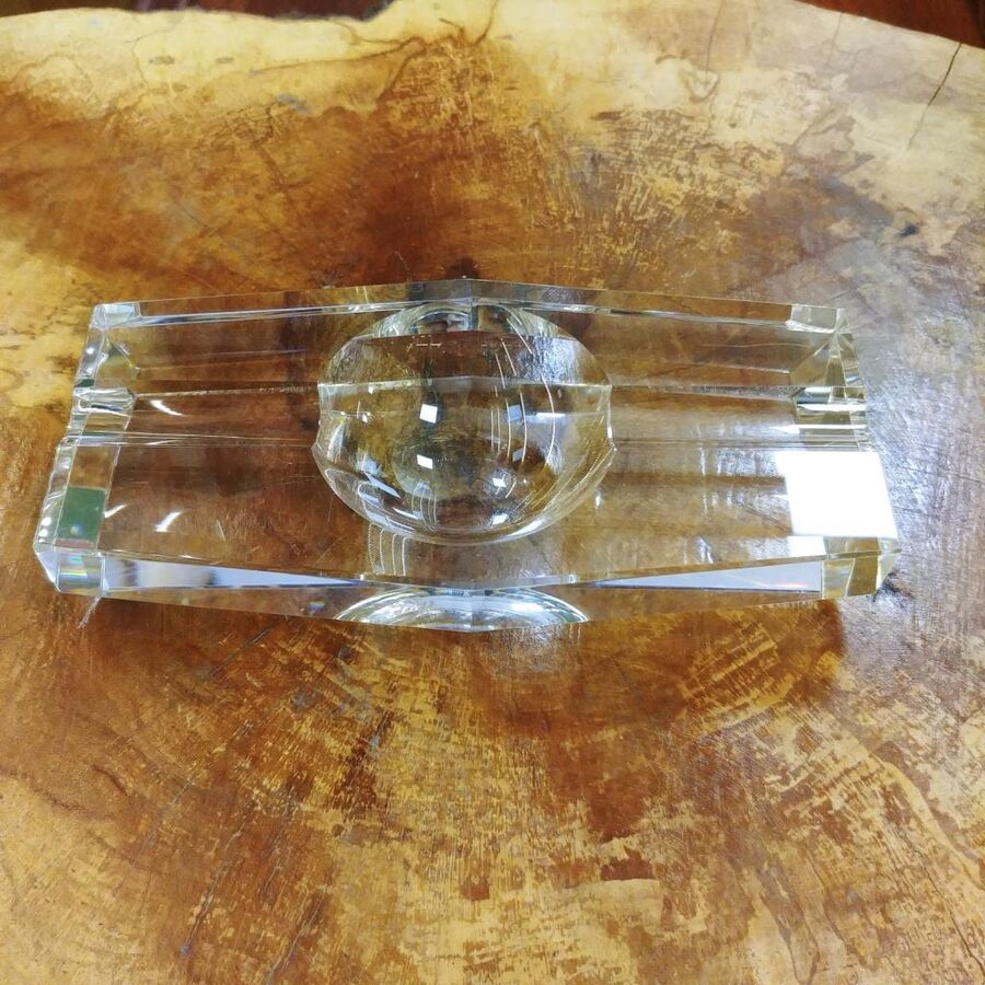 Passatore German Crystal Glass Cigar Ashtray Equilateral Set of 2