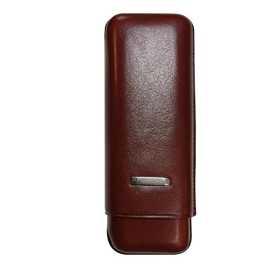 Prometheus Leather Cigar Case Brown Grand Churchill 2-Piece (62 Rings)