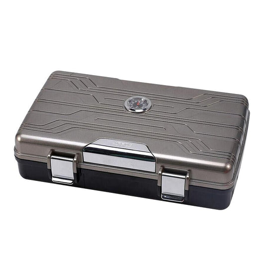 Silver Match Travel Type Cigar Box Humidor Metallic Gray 10's