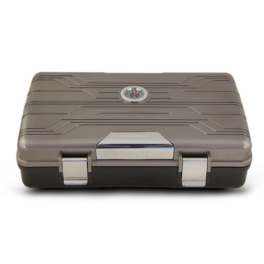 Silver Match Travel Type Cigar Box Humidor Metallic Gray 10's